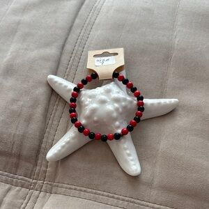 Red and Black Beaded Bracelet